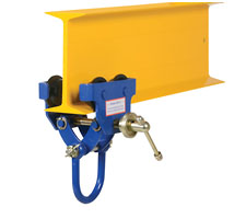 2000 pound capacity Quick Install Trolley on I-Beam