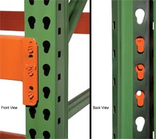 Wireway/Husky Beam and Upright Connection - front and rear views.