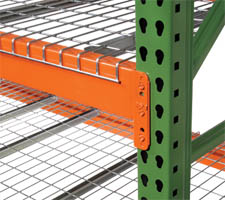 Pallet Rack Beam, Upright and Wire Deck Closeup
