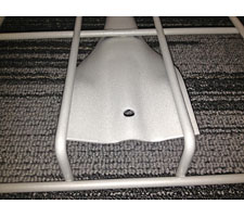 Wire Decking - closeup of universal support flange