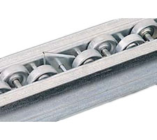 Dual Staggered Steel Wheel Pallet Flow (Also shows anti-kickback pawl)