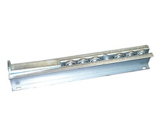 Single Wheel Steel Pallet Flow (Also shows ramp stop on end of rail)