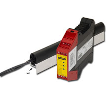 Lift Table Sensor Kit Contents and PRSU-4 Controller for 24V AC/DC Supply. NOTE: photo shows 1 sensor edge, but kit includes the 4 sensor edges needed for all platform edges)