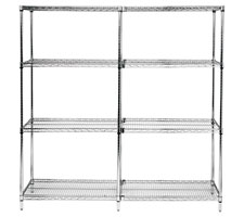 Chrome Wire Shelving Adder Unit - Side to Side Configuration
