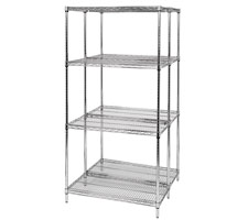Chrome Wire Shelving Adder Unit - Back to Back Configuration