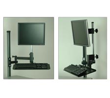 Articulating Monitor Arm with Keyboard Tray