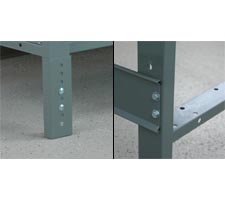 Detail View of Adjustble Leg and Stringer Mount