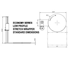Economy Model Semi-Automatic Stretch Wrapper Dimensions