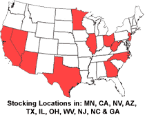 Wire Deck Stocking Locations in MN, CA, NV, AZ, TX, IL, OH, WV, NJ, NC & GA