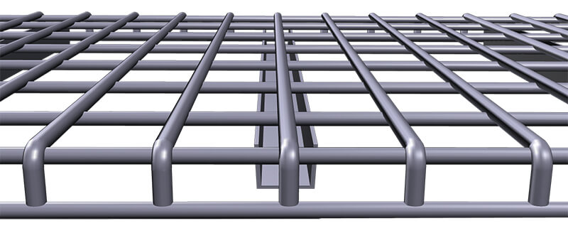 Closeup drawing of wire decking
