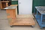 Rolling Wood Podium Cart With Shelf