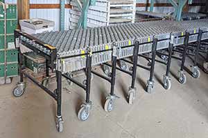 Wheel conveyors outlet