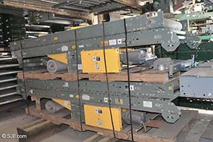 Used Industrial Powered Belt Over Roller Conveyors