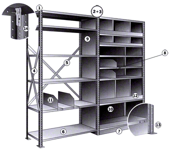 Steel Shelving Components and Add-ons