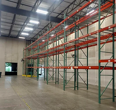 Used pallet racking installed in a new warehouse