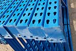 Closeup of Teardrop Pallet Rack Uprights