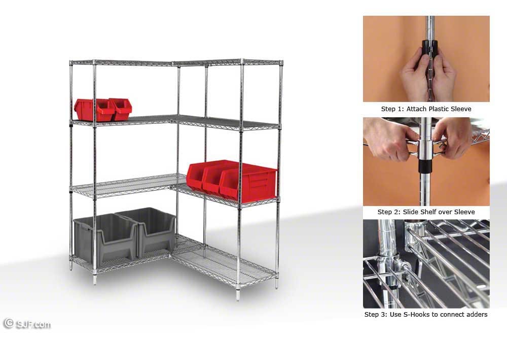 Wire Shelving Kits, Preconfigured Storage Bins